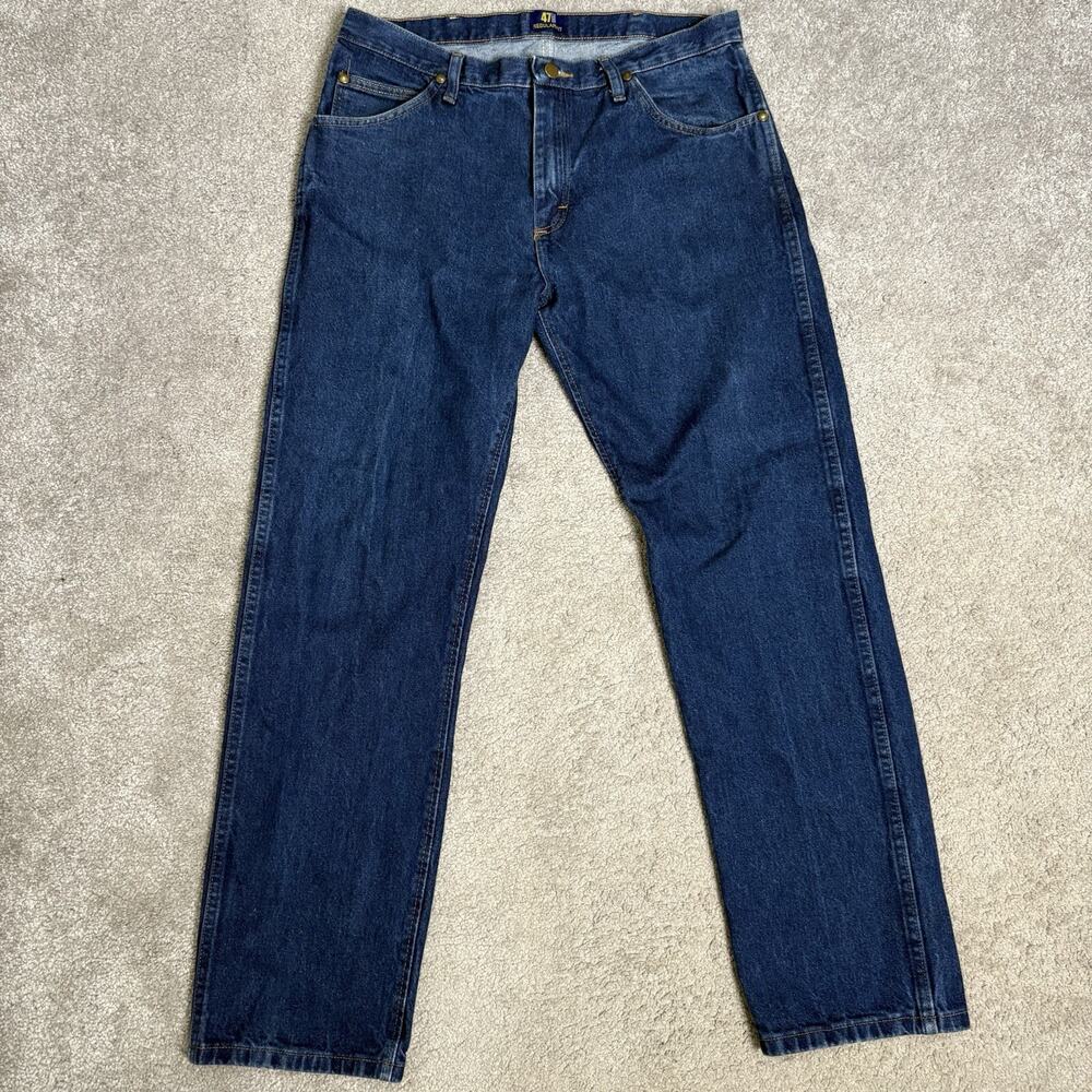 Wrangler 47MWZ Mens Jeans Blue Denim Relaxed Fit Cowboy Western Workwear USA